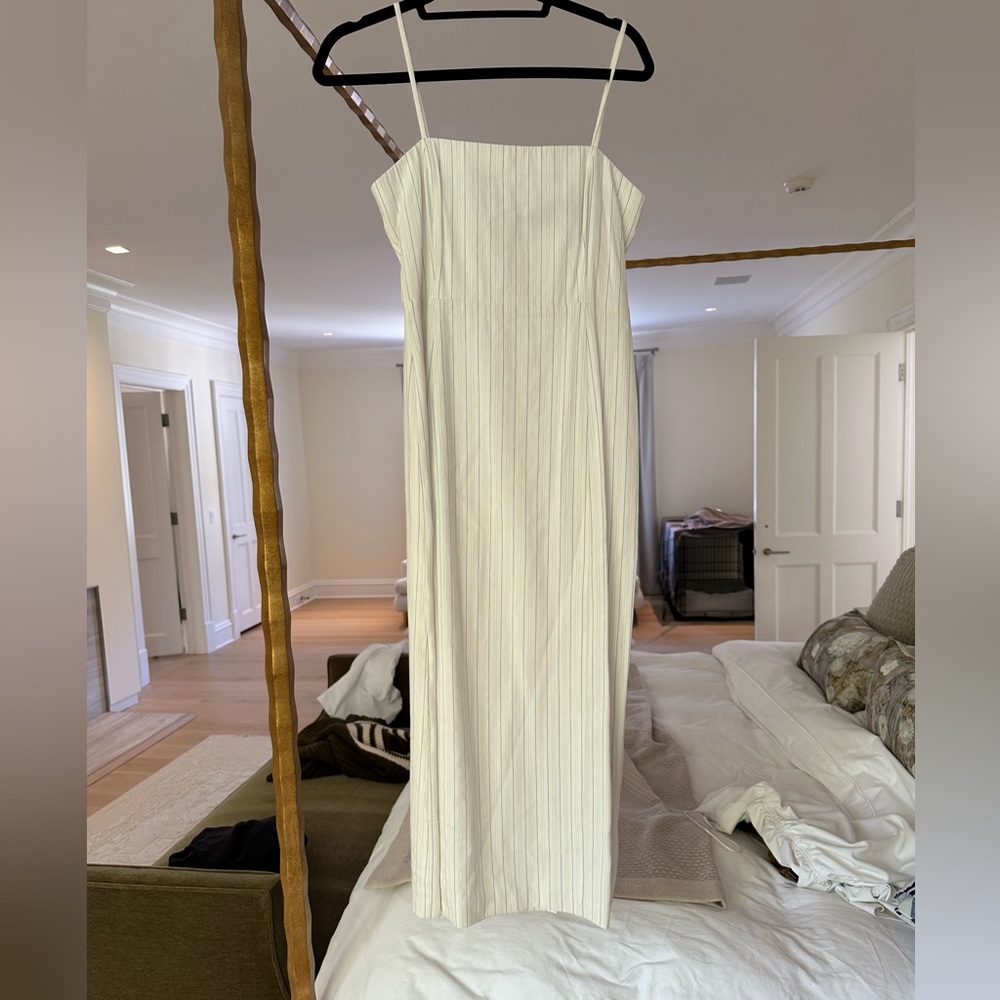 Theory striped midi dress